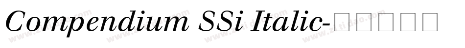 Compendium SSi Italic字体转换